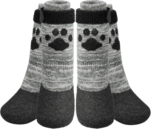 KOOLTAIL rutschfeste Hundesocken ¨C Outdoor-Hundeschuhe wasserdichte Hundeschuhe Pfotenschutz mit Gurt Traktionskontrolle f¨¹r Hartholzb?den