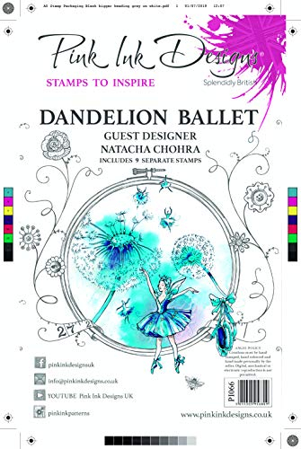 Pink Ink Designs Gast Designer-Natacha Chohra Löwenzahn Ballett klar Stempelset A5
