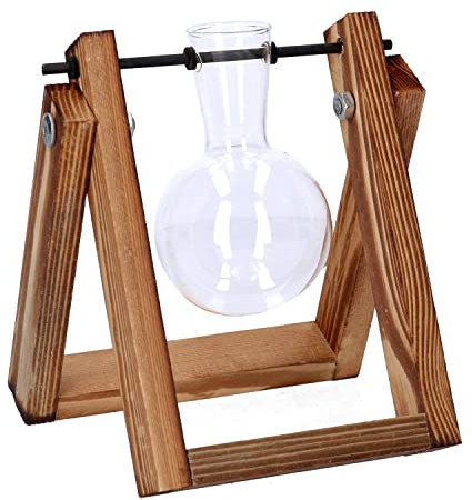 Vacchetti Portafiori Legno con Vetro 1 Posto, Multicolor, Grande