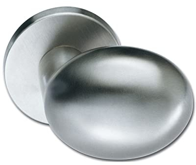 FSB Türknauf auf Rosette, Türknopf für Türstärke 38-59mm, feststehender Türgriff, Aluminium silber eloxiert