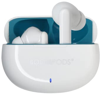 Boompods Skim Sustainable True Wireless Earbuds - Bluetooth Earphones with ENC Microphone & 20Hr Playtime, Water-Resistant Ear Buds Made from Ocean-Bound Plastic, Custom Controls & Gaming Mode, White