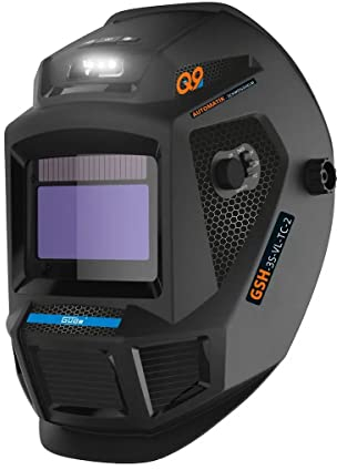Güde Automatik Schweißhelm GSH-3S-VL-TC-2 (für Schneid-/Schleif-/Schweißarbeiten, Solar & Li-Ion Batterie, True Color Filter, Auto-Abdunklungsfilter (95x55 mm), Ventilator & LED-Licht, Test sehr gut)