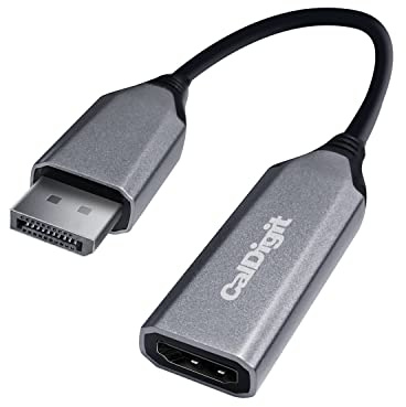 CalDigit Adaptador activo DisplayPort 2.0 macho a HDMI 2.1 hembra 8K 60Hz, 4K UHD 120Hz de alta actualización, color de 10 bits, soporte HDR y Eyefinity. Requiere cable HDMI (DP 2.0 a HDMI 2.1 (8K))