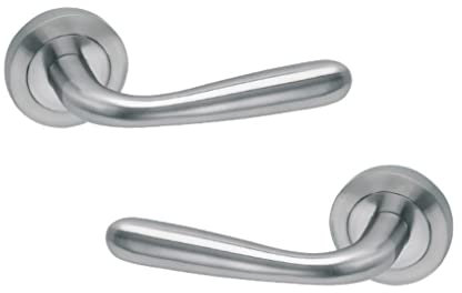 AZERODESIGN - Juego de Manilla con Placa Larga SIERRA - 4,5x24,5 cm - Largo Manija de 12 cm - Acabado Resistente al Desgaste y la Oxidación - Color Níquel Satinado - Material de Aluminio