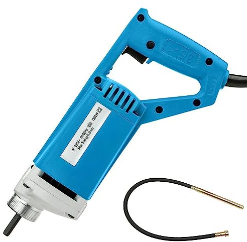 Vibromasseur à béton électrique, tisonnier Vibrant à Main et Tuyau de 2 m, Moteur en cuivre Pur 220 V 1300 W for piliers de Ciment vibrants YIJIAN