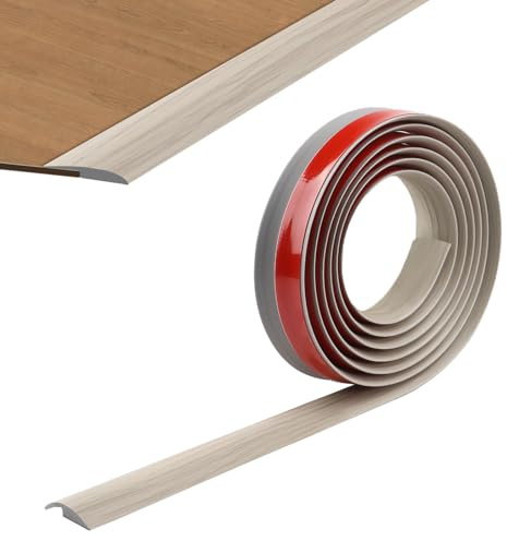 300cm PVC Übergangsleiste Selbstklebend,Teppichboden Türleisten Selbstklebend,Türschwellen Leiste für Schwellenböden mit Teppichboden und einer Übergangshöhe von Weniger als 5 mm (Grau)