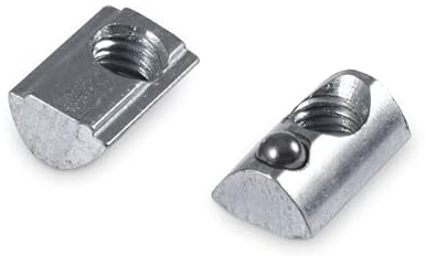 50x M3 Nutensteine Nut 5 mit Zentrierung und Federkugel, kompatibel mit item, Stahl verzinkt (M5)