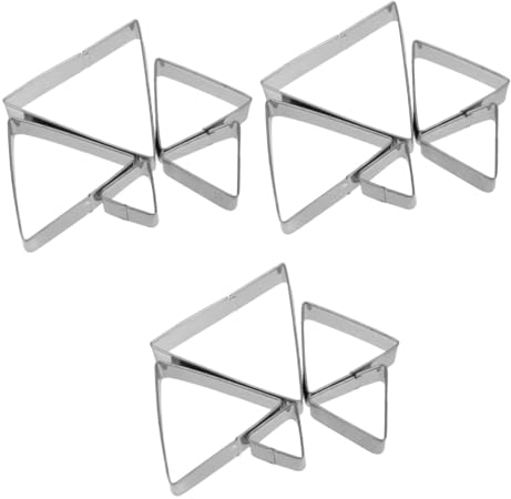 MAGICLULU 15pcs Triangle Cookie Cutters Stainless Steel Baking Molds Plaque Cookie Dies Shape for Edible Dough Biscuit