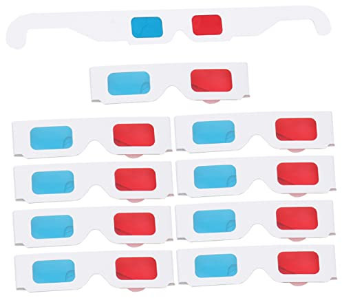 BESTonZON 20 Piezas Gafas 3D anteojos 3D Accesorios de Gafas de película 3D televisión 3D Marco de televisión Gafas de películas 3D Rojas y Azules Gafas de visión 3D Papel Lentes cartulina