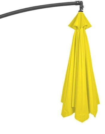 GZDXBF Ø 200cm 270cm 300cm Sonnenschirm Ersatzbezug 8 Streben/6 Streben, Uv-Schutz Ampelschirm Bezug Ersatzbespannung, Ersatzdach Für Terrassenschirm(Color:Yellow,Size:6 ribs-3m(9.8ft))