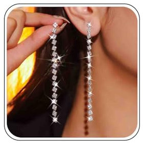 Aneneiceera Vintage Kristall-Kronleuchter Baumeln Ohrringe Gold Strass Ohrringe Lange Cz Kristall Tropfen Ohrringe Glanz Hochzeit Kronleuchter Ohrringe Schmuck Für Frauen (Silber)