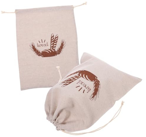 Mikinona 2pcs Reusable Bread Bags Bread Storage Bag for Homemade Drawstring Practical for Bakery Pastry