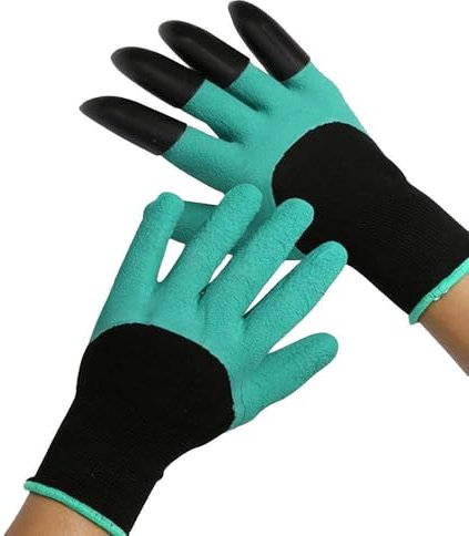 Waterproof Garden Gloves with Claws for Digging & Planting Puncture Resistant Latex Gardening Gloves, Hand Washable Outdoor Protective Gear for Flower and Vegetable Gardening