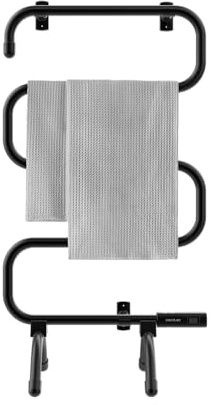 Cecotec Radiateur Sèche-serviettes Électrique à Basse Consommation ReadyWarm 5000 Towel Black. 100 W, Indicateur Lumineux, Systèmes de Sécurité, Montage au Sol ou au Mur, Idéal pour Salles de Bain.
