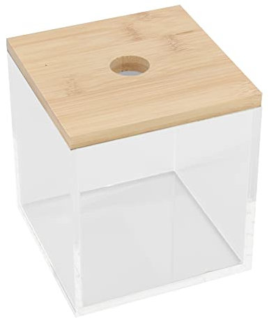 Organizadores de cápsulas de café, caja de almacenamiento de café de acrílico transparente con tapa de madera, soporte para cápsulas de café, cesta de almacenamiento para crema y bolsas de té