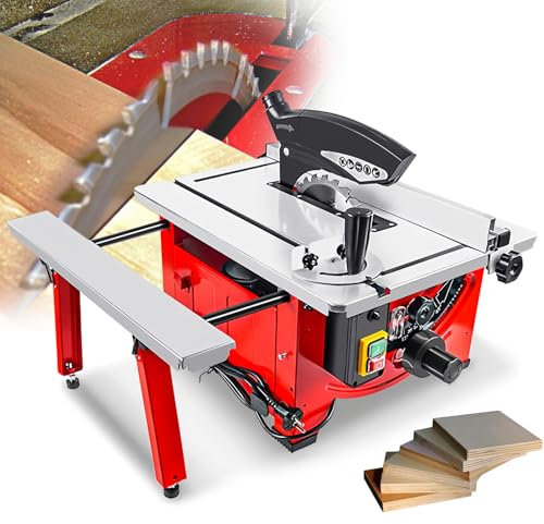 SAIYERUS Table Saw Portable Table Saw 210mm Mini DIY Sliding Woodworking Table Saw Tabletop Saw for Indoor Portable Cutting Saw Table 2900W Electric Saw DIY Sawing Machine,52 x 65cm