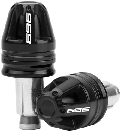 MotHeart Lenkerendstopfen für Motorräder für Monster 696 2008-2014 7/8” (22mm) Lenker 17mm Durchmesser CNC-gefertigte Aluminiumkappen (Siehe unten) Zubehör (Schwarz)