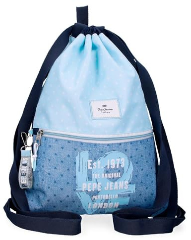 Pepe Jeans Noni Denim Mochila Saco, Azul, 35x46 cms