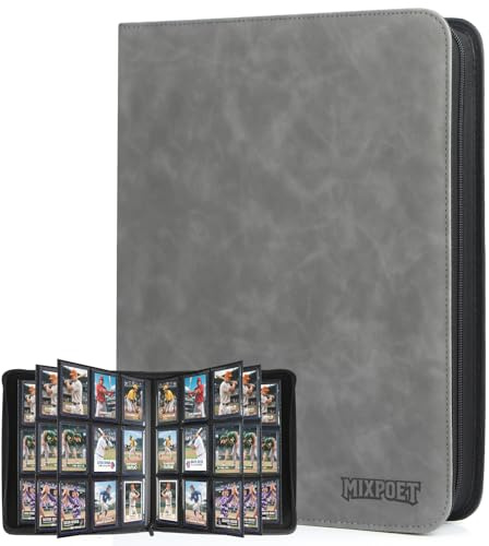 MIXPOET Top Loader Sammelkarten Album Binder für 252 Top Loaders, 9 Taschen Trading Card Binder Hüllen für Rigid YGO/MTG/TCG Kartensammelalben Sammelkarte Sportkarten, Nicht für Karten OHNE Top Loader