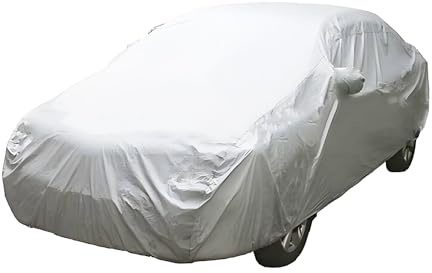 JF HOME BLISS Car Cover Waterproof Breathable UV Protection All-Weather Outdoor Universal Auto Cover Scratch-Resistant Durable Car Cover for Sedan Hatchback and Medium Cars (480x175x120cm)