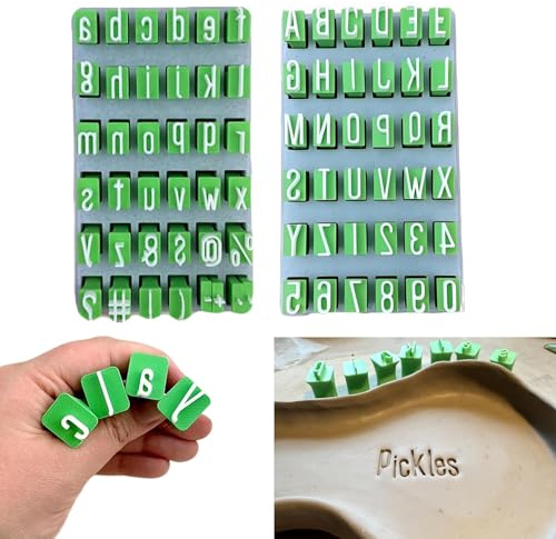 Alphabet Tonstempel Set, Ton Stempel Set, Keramik Werkzeuge Ton Werkzeug, 3D Gedruckte Buchstaben Stempel für Ton und Keramik, Töpferwerkzeug Töpferstempel für Kunst und Handwerk (01)