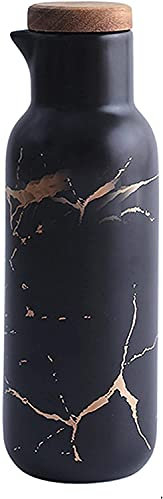 Botella dispensadora de Aceite, Botella dispensadora de Aceite de Oliva de Mesa de cerámica, vinagrera para Salsa de Soja o vinagrera, mármol Moderno, Lata
