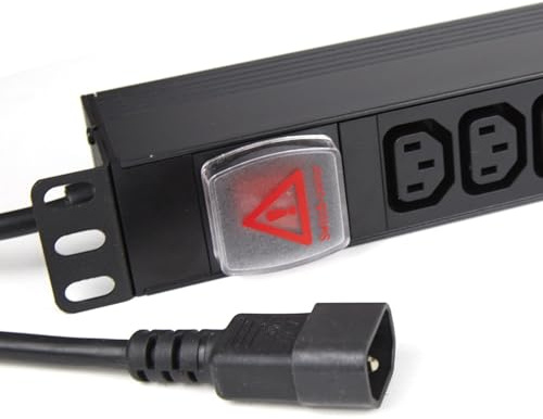 kenable PDU Power Distribution Unit 12 Way C13 Sockets C14 Input Horizontal Rack Mount 10A 3m Cable Without Surge Protection
