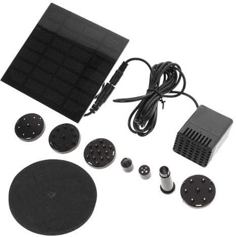 UPKOCH Pompe De Fontaine Solaire 1,2w pour Bassin Et Étang Débit 200l/h 4 Têtes De Jet Pompe Solaire Submersible Jardin Et Aquarium Alimentation Énergie Extérieure