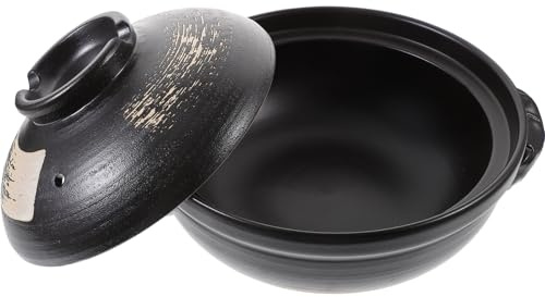 MOTHNUR Pentola Per Stufato in Ceramica Da 500 Ml Coperchio Ventilato, Casseruola Per Zuppe e Riso Manici Resistenti Al Calore, Adatta Per Cucine Domestiche