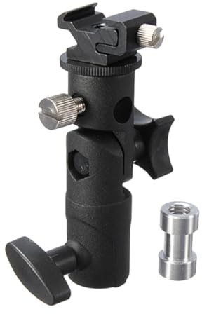GALPADA Light Stand Adapter Flashlight Holder Flash Stand Bracket User-Friendly Stability Design Black Aluminium Alloy ABS Material Suitable for Cameras and Flashlights for Light