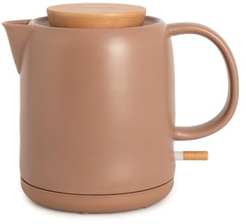 CREATE/KETTLE CERAMIC/Hervidor de agua eléctrico de cerámica moca/Cuerpo de cerámica, calienta en 5 minutos, capacidad de 1L, sistema de autoapagado, 1200W