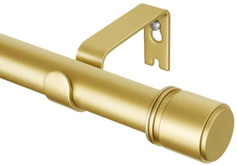 HOTOZON Ausziehbare Gardinenstange Gold 80-218 cm, 25 mm Vorhangstange