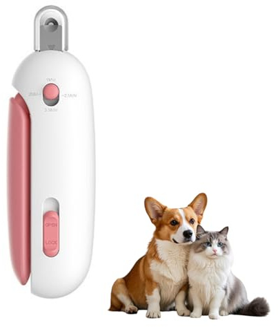 UIEXEA Katze Nagelknipser, Katzen Krallenschneider, Sicherheits Edelstahl Katzennagelschneider, Profi Krallenpflege, Blau, Rosa