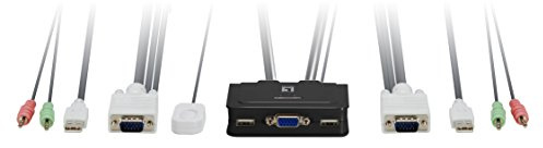 LevelOne KVM-0223 - Cable KVM (2 x USB, 2 x VGA, 2048 x 1536), Negro