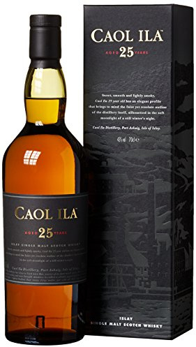 Caol Ila 25 Jahre, Islay Single Malt Scotch Whisky, Ausgezeichneter, aromatischer Klassiker, in traditioneller Geschenkbox, handverlesen von der schottischen Insel, 43%vol, 700ml Einzelflasche