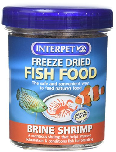 Interpet Freeze Dried Aquarium Fish Food, Safe, Natural, High Protein, Brine Shrimp, 18g