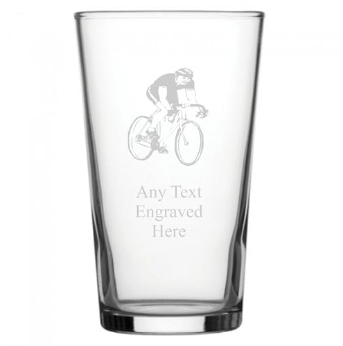 Pint Glass [Custom] Engraved Cycling PG211 in Silk Lined Gift Box