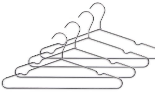 Zeller 17146 Kleiderbügel, 4-er Set, Metall, Länge 40 cm alu