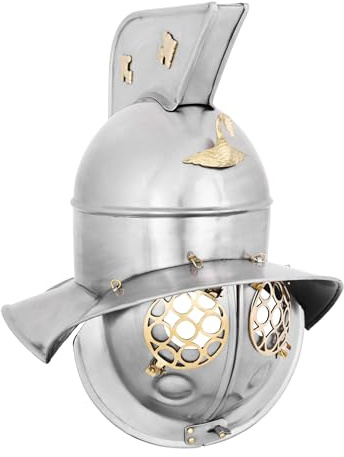 Battle-Merchant Thrakischer Gladiatorenhelm, Gladiator Helm Thraex | Replik, Griechen, inkl. Innenhaube, für Antike Reenactment, LARP, Historische Darstellungen & Fantasy Cosplay