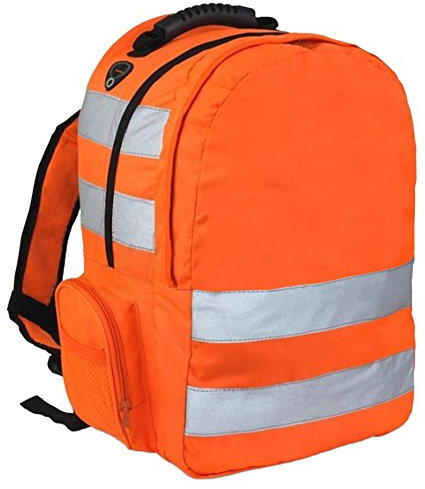 MyShoeStore Hi Vis Viz Backpack Work Rucksack High Visibility Safety Lightweight Reflective Stripe Strap Cycling Hiking Walking Sports Gym School College Bags Back Pack