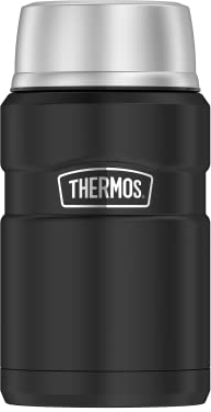 Thermos Stainless King Thermobehälter für Essen schwarz matt 0,70l - Edelstahl, absolut dicht, hält Speisen 14h heiß & 24h kalt, BPA-frei