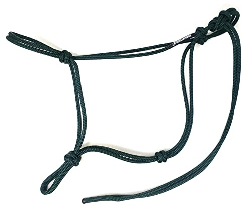Knotty Girlz 2 Knot Rope Horse Halter (Hunter Green, Large)