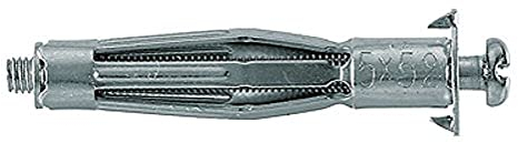 Fischer HM 5x65 S - Hohlraum-Metalldübel Mit Schraube Zum Befestigen Von Bildern, Gardinenschienen In Plattenbaustoffen - 20 Stück - Art.-Nr. 538883