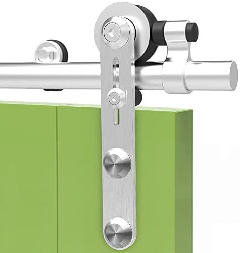 201cm/6.6FT Edelstahl Laufschiene Schiebetürbeschlag，Innentüren Schiebetürsystem für Schiebetüren, für Holztür-stainless steel sliding barn wood