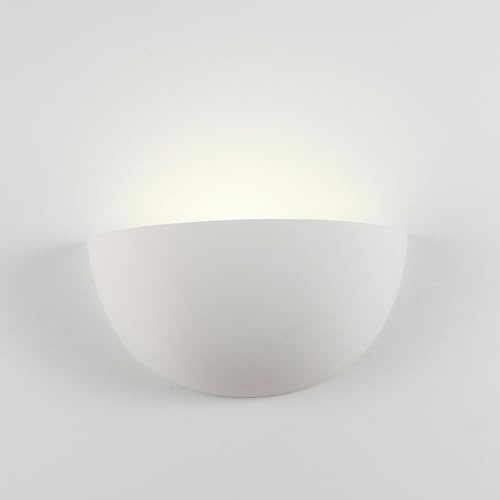 MAZZOLA LUCE Applique bianca da parete in gesso ceramica moderna verniciabile per interno e27