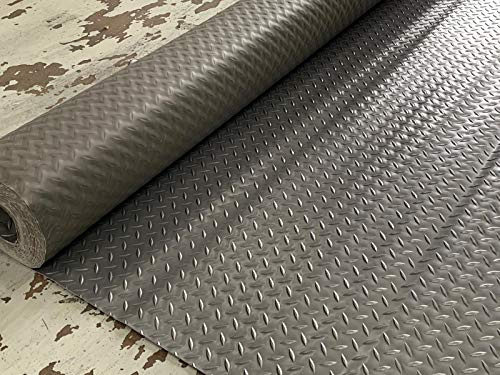 Tuda Grass Direct | Quality PVC Rubber Checker | Garage & Commercial Use | Graphite Colour | 2m x 5m | Fast Delivery |