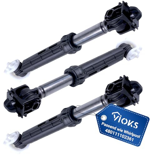 VIOKS 3x Schwingungsdämpfer Waschmaschine 120N Ersatz für Bauknеcht 480111102361 C00313078 Stoßdämpfer - Dämpfer Waschmaschine Whirlpool Hanseatic Ignis Laden Maytag Miostar Privileg uvm