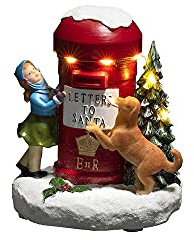 Konstsmide LED Szenerie Briefkasten mit Mädchen und Hund, mit an/aus Schalter, 6h Timer, 6 warm weiße Dioden, batteriebetrieben, Innen, 0, 384W, Batterie: 3 x AAA 1, 5V (exkl.) - 4212-000