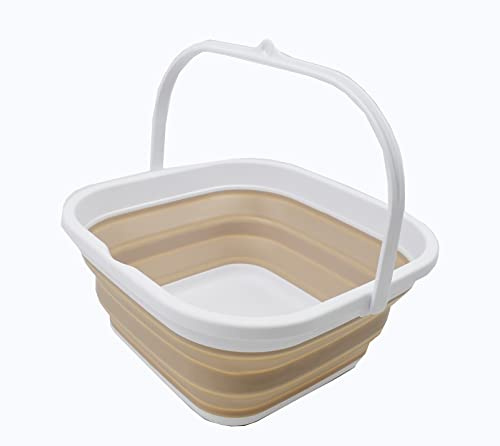 SAMMART zusammenklappbare Wanne (Weiß/Latte, 5.5L Eimer)