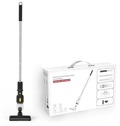 Cordless Wet Dry Vacuum Cleaner and Mop, Mop and Vacuum Cleaner in One, Home Powerful Handheld Sweeper Vacuum Cleaner USB Rechargeable Floor Cleaning Machine for Hardwood Wood Floor Pet Hair (Black)